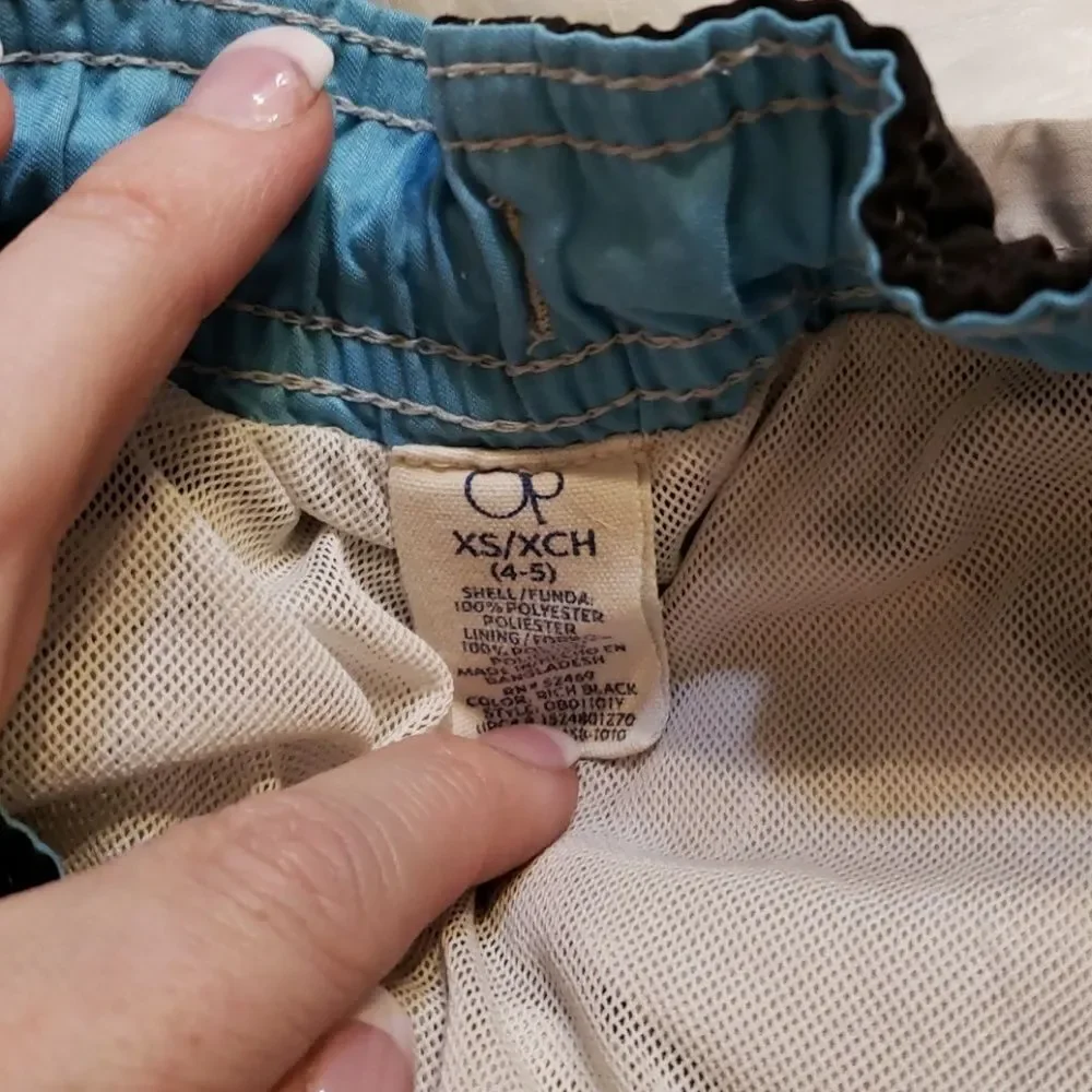 Boys OP gray camo swim trunks XS